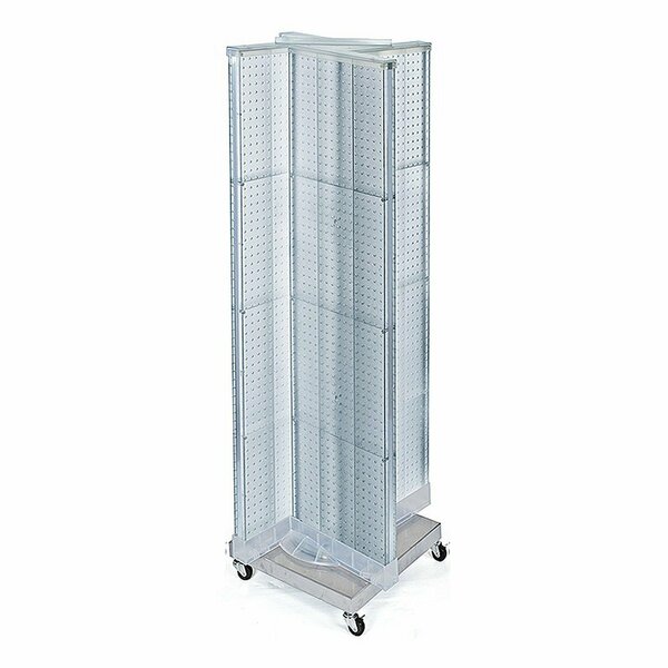 Azar Displays Pinwheel Pegboard Floor Display on Revolving Wheeled Base. Spinner Rack Stand. 700422-CLR